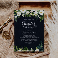 Party "Green White Floral Royal Blue Gender Reveal