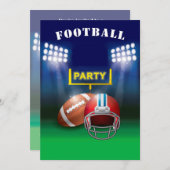 Party Gridiron Uprights and Field Einladung (Vorne/Hinten)