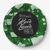 Party "Grüne Bücher" Pappteller (Vorderseite)