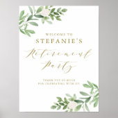 Party "Grüne und Weiße Blume" Willkommen Poster (Vorne)