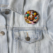 Party Guinea Schweinefleisch mit Kuchen und Ballon Button (Beispiel)