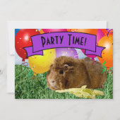 Party Guinea zum 3. Geburtstag Einladung (Vorderseite)