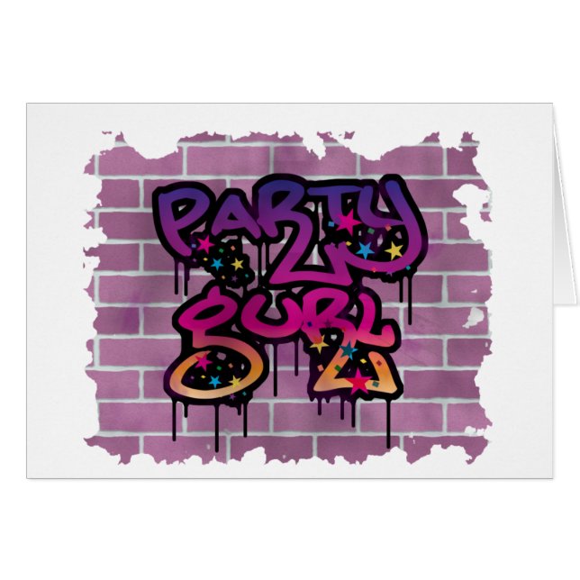 Party gurl (Girl) Graffiti-Design (Vorderseite (Horizontal))