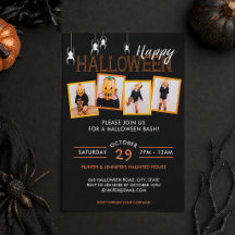 Party Halloween 4 Foto Spiders | Party Einladung