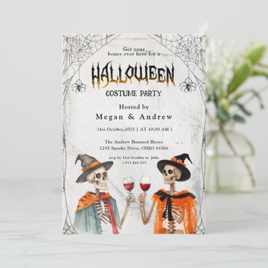 Party Halloween Einladung (Stehend Vorderseite)