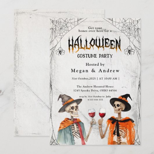 Party Halloween Einladung (Vorne/Hinten)