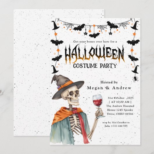 Party Halloween Einladung (Vorne/Hinten)