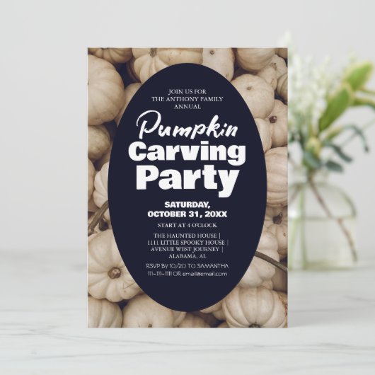 Party Halloween Spooky Einladung (Stehend Vorderseite)