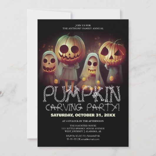 Party Halloween Spooky Einladung (Vorderseite)