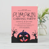 Party Halloween Spooky Einladung (Stehend Vorderseite)