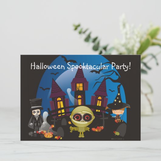Party Halloweens Spooktacular! Einladung (Stehend Vorderseite)