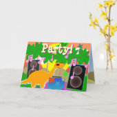 Party Happy Birthday Dinosaur Card Karte (Gelbe Blume)