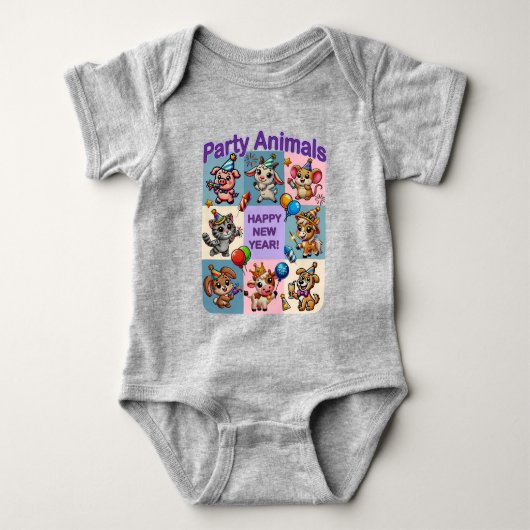 Party "Happy New Year" Baby Strampler (Vorderseite)
