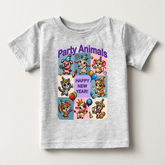 Party "Happy New Year" Baby T-shirt (Vorderseite)