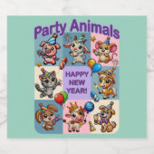 Party "Happy New Year" Bierflaschenetikett (Einzelnes Label)