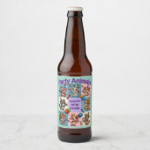 Party "Happy New Year" Bierflaschenetikett (Vorderseite)