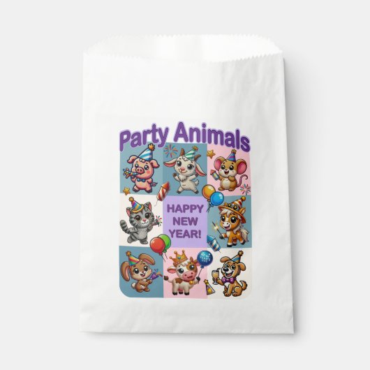 Party "Happy New Year" Geschenktütchen (Vorderseite)