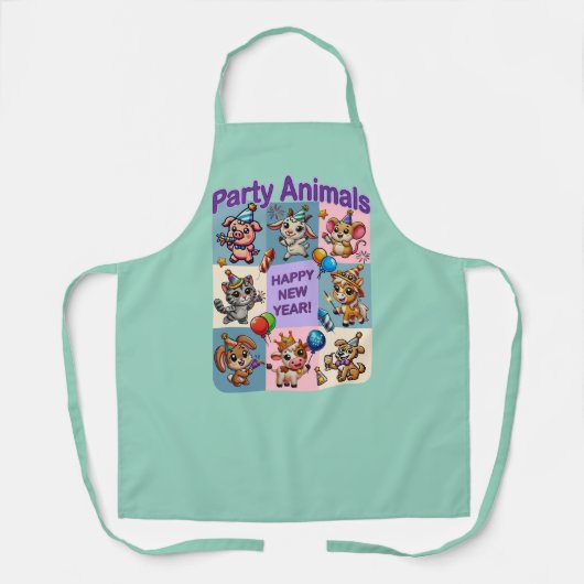 Party "Happy New Year" Schürze (Vorderseite)