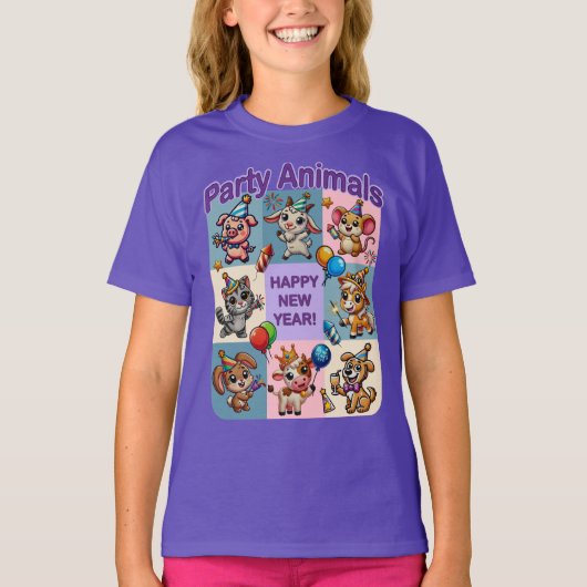 Party "Happy New Year" T-Shirt (Vorderseite)