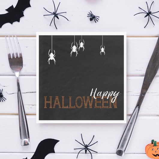 Party Happy Orange Halloween Spiders | PARTY Serviette