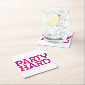 Party hart. rechteckiger pappuntersetzer (Vor Ort)