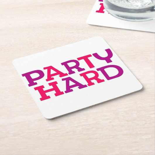 Party hart. rechteckiger pappuntersetzer (angewinkelt)