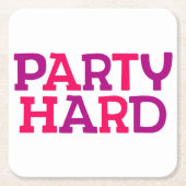 Party hart. rechteckiger pappuntersetzer (Vorderseite)