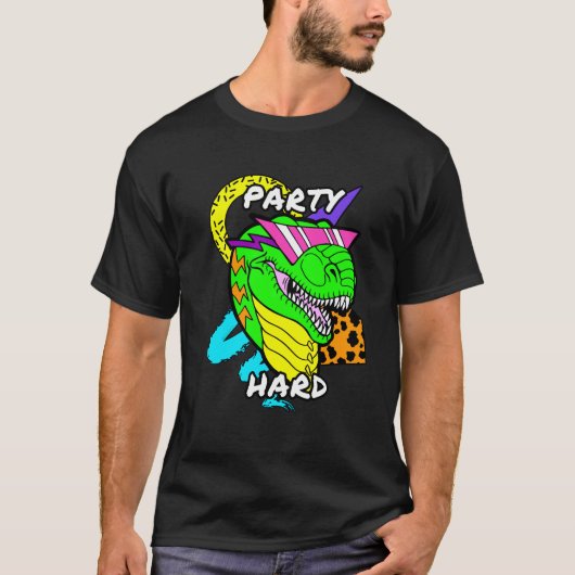 Party-harter Dinosaurier T-Rex T-Shirt (Vorderseite)