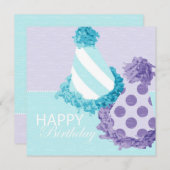 Party Hasen Geburtstag Einladung (Vorne/Hinten)