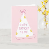 Party Hat Birthday Card - Blush Karte (Gelbe Blume)