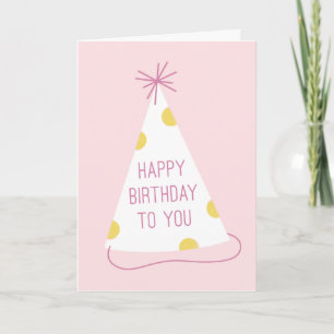 Party Hat Birthday Card - Blush Karte