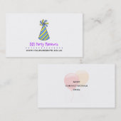 Party Hat Business Card (blau & gelb) Visitenkarte (Vorne/Hinten)