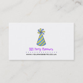 Party Hat Business Card (blau & gelb) Visitenkarte