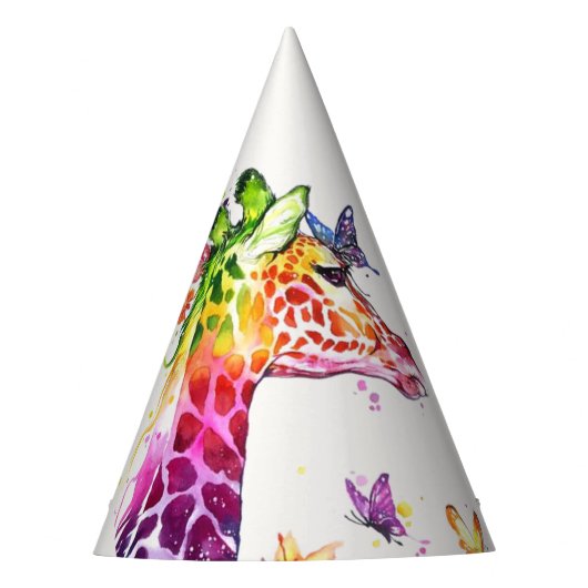 Party Hat farbenfrohe Giraffe Partyhütchen (Vorderseite)