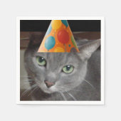 Party Hat Gray Cat Serviette (Vorderseite)