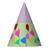 Party Hat Heart Balloons Personalisiert Partyhütchen (Rückseite)