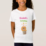 Party hat Lion Birthday T-Shirt<br><div class="desc">Ein personalisierter T - Shirt zum Geburtstag. Entworfen mit einer niedlichen Illustration eines lächelnden Löwen mit einem Party Hut.</div>