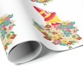 Party Hat Monster in the Garden Geschenkpapier (Rolleneckpunkt)