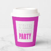 Party hat zwei Farben, rosa weiß Pappbecher (Vorderseite)