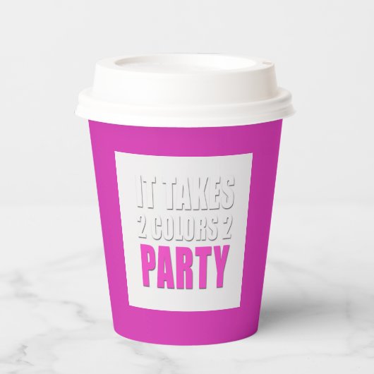 Party hat zwei Farben, rosa weiß Pappbecher (Vorderseite)