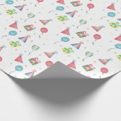 Party Hats Birthday Balloons präsentiert Muster Geschenkpapier (Ecke)