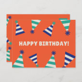 Party Hats Birthday Postkarte (Vorne/Hinten)
