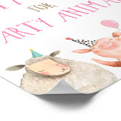 Party Hats Landtiere Barnyard Girl Birthday Pos Poster (Ecke)