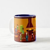 Party-Haus-Deluxe Tasse! Zweifarbige Tasse (Vorderseite Links)