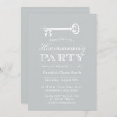 Party Hauwärmung Elegantes Silver Skelett Einladung (Vorne/Hinten)