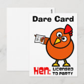 Party Hen Dare Card Postkarte (Vorne/Hinten)