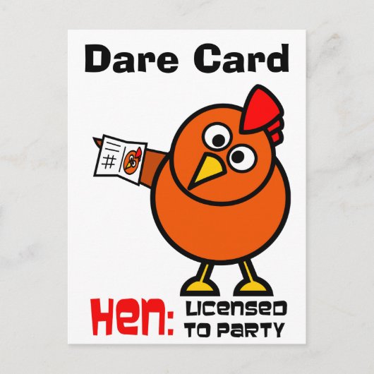 Party Hen Dare Card Postkarte (Vorderseite)