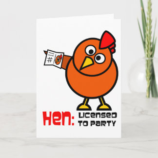 Party Hen White Grußkarte Karte