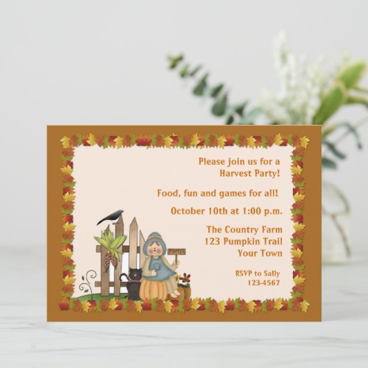 Party Herbst Einladung (Stehend Vorderseite)
