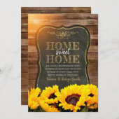 Party Herbst Sonnenblumenkalkpappe Einladung (Vorne/Hinten)